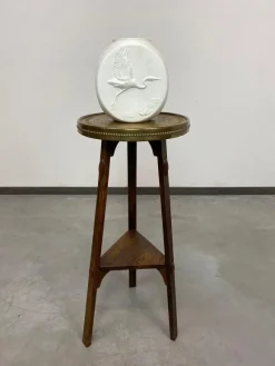 Pamono Jugendstil Side Table with Brass Top attributed to Joseph Maria Olbrich, 1890s> Wall Lights & Sconces