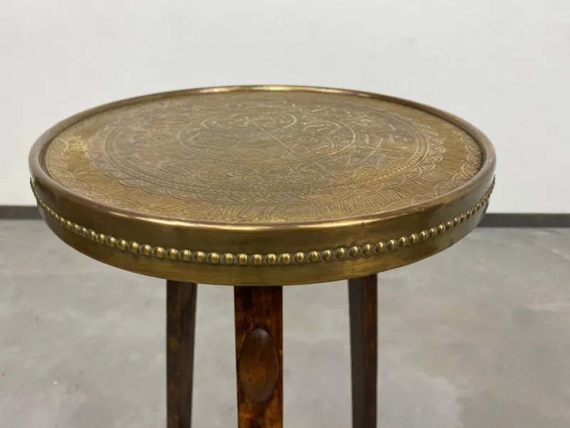 Pamono Jugendstil Side Table with Brass Top attributed to Joseph Maria Olbrich, 1890s> Wall Lights & Sconces