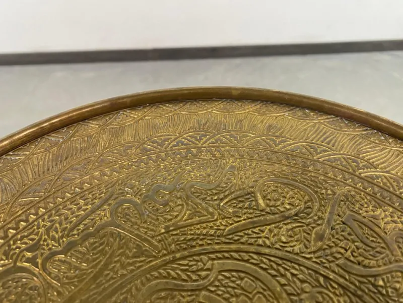 Pamono Jugendstil Side Table with Brass Top attributed to Joseph Maria Olbrich, 1890s> Wall Lights & Sconces