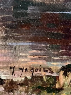 Discount Pamono Jules Jequier, Sunset, Oil on Canvas
