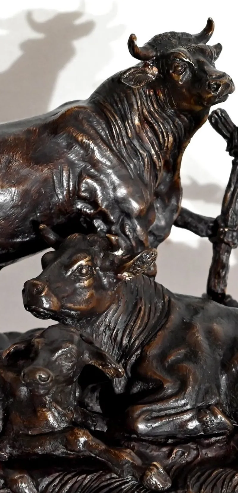 Sale Pamono Jules Moigniez, Cows, Early 20th Century, Bronze