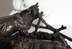 Sale Pamono Jules Moigniez, Cows, Early 20th Century, Bronze
