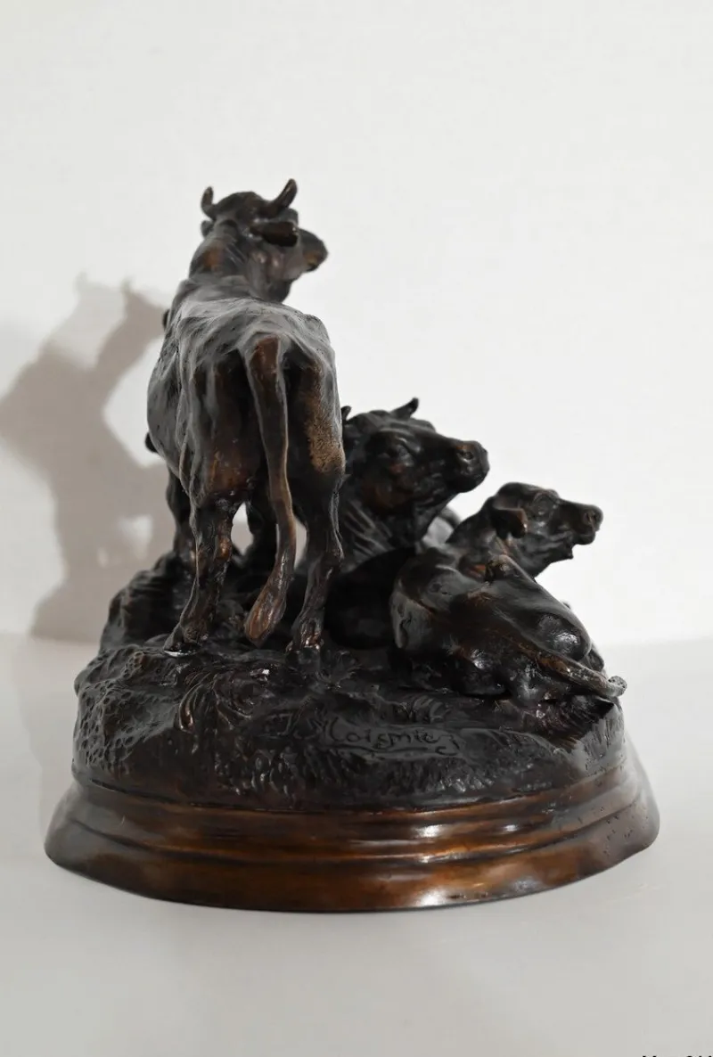 Sale Pamono Jules Moigniez, Cows, Early 20th Century, Bronze