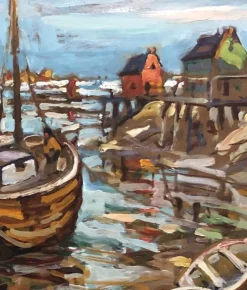 Pamono Julius Seyler, Casa al Mare, Oil on Cardboard><noscript><img width=