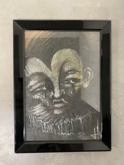 New Pamono Juraj Huliak, Crying Clown with a Collar, 2023, Pastel on Paper