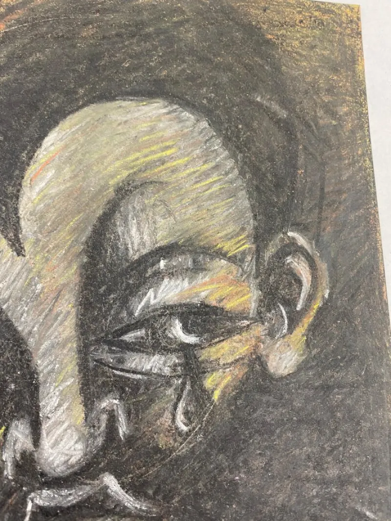 New Pamono Juraj Huliak, Crying Clown with a Collar, 2023, Pastel on Paper