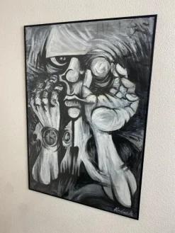 Best Pamono Juraj Huliak, Man in the Theatre, 2023, Acrylic on Cardboard