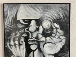 Best Pamono Juraj Huliak, Man in the Theatre, 2023, Acrylic on Cardboard