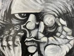 Best Pamono Juraj Huliak, Man in the Theatre, 2023, Acrylic on Cardboard