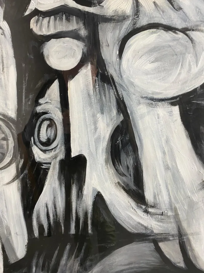 Best Pamono Juraj Huliak, Man in the Theatre, 2023, Acrylic on Cardboard