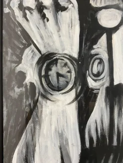 Best Pamono Juraj Huliak, Man in the Theatre, 2023, Acrylic on Cardboard