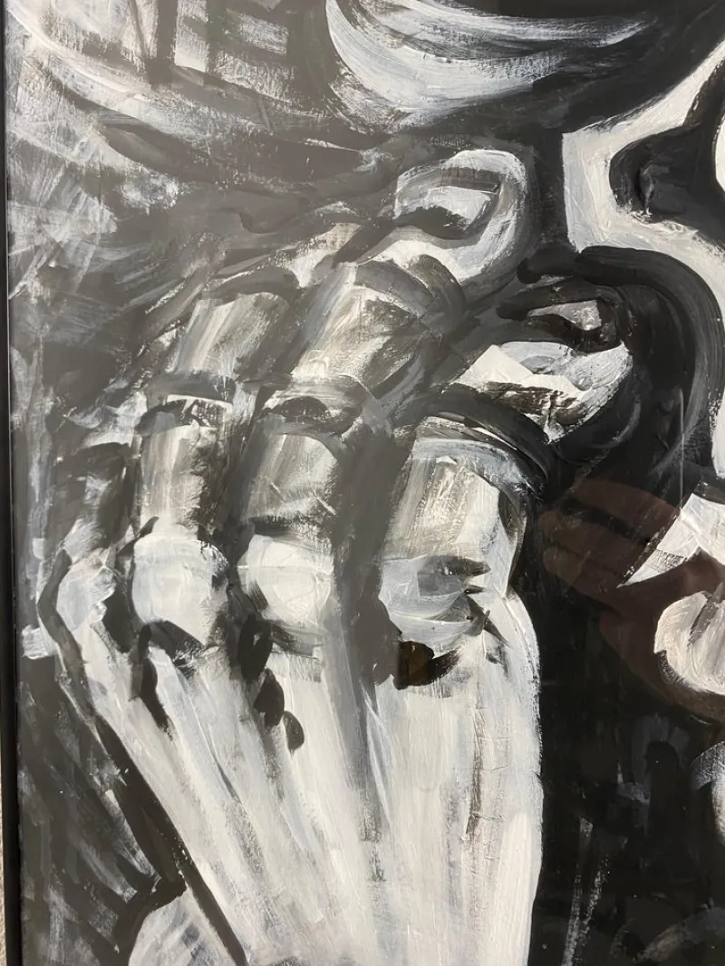 Best Pamono Juraj Huliak, Man in the Theatre, 2023, Acrylic on Cardboard