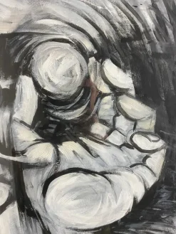 Best Pamono Juraj Huliak, Man in the Theatre, 2023, Acrylic on Cardboard