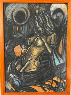 New Pamono Juraj Huliak, Nude Lady, 2020, Pastel on Paper