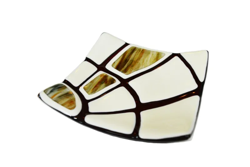 Discount Pamono Jurassico Q20 Murano with Glass Plate Ivory Amethyst and Aventurine by Stefano Birello for VéVé Glass