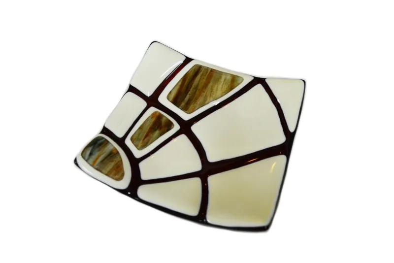 Discount Pamono Jurassico Q20 Murano with Glass Plate Ivory Amethyst and Aventurine by Stefano Birello for VéVé Glass