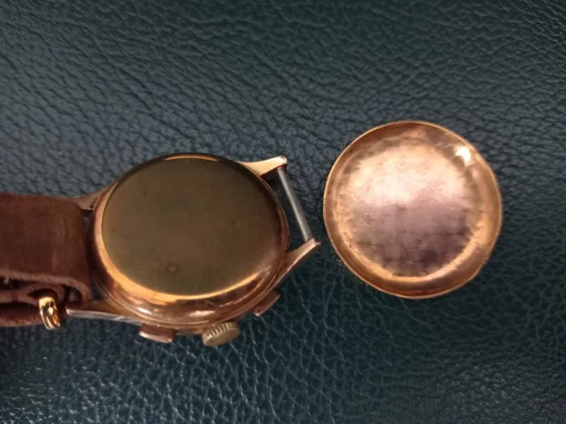 Pamono 18k Gold Chronograph Watch, 1950s