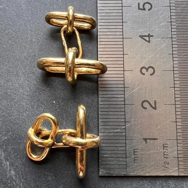 Clearance Pamono 18k Yellow Gold Marine Chain Link Cufflinks, 1960s, Set of 2