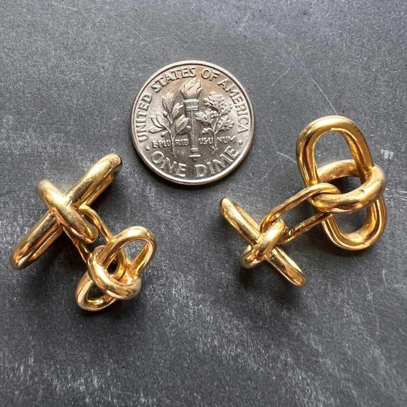 Clearance Pamono 18k Yellow Gold Marine Chain Link Cufflinks, 1960s, Set of 2