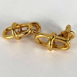 Clearance Pamono 18k Yellow Gold Marine Chain Link Cufflinks, 1960s, Set of 2