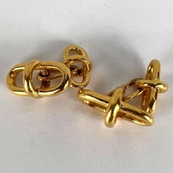 Clearance Pamono 18k Yellow Gold Marine Chain Link Cufflinks, 1960s, Set of 2