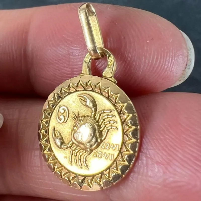 New Pamono 18k Yellow Gold Perroud Charm Pendant, 1950s