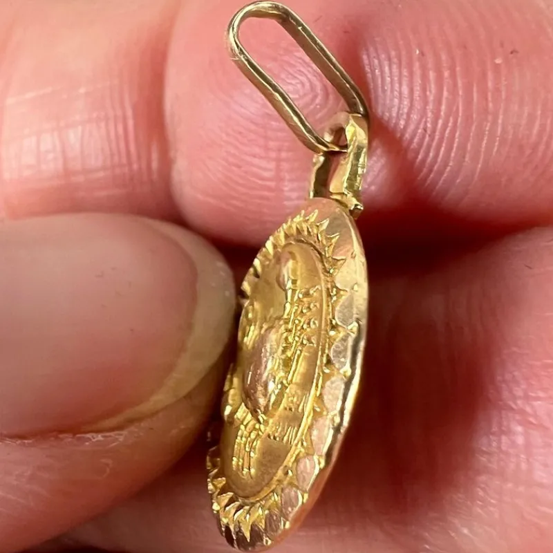 New Pamono 18k Yellow Gold Perroud Charm Pendant, 1950s