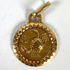 New Pamono 18k Yellow Gold Perroud Charm Pendant, 1950s