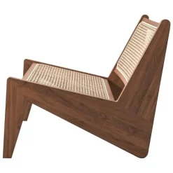 Clearance Pamono Kangaroo Low Armchair in Wood and Woven Viennese Cane by Pierre Jeanneret for Cassina
