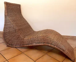 Pamono Karlskrona Wicker Chaise Lounge by Carl Öjerstam for Ikea, 1990s> Daybeds & Chaises Lounges