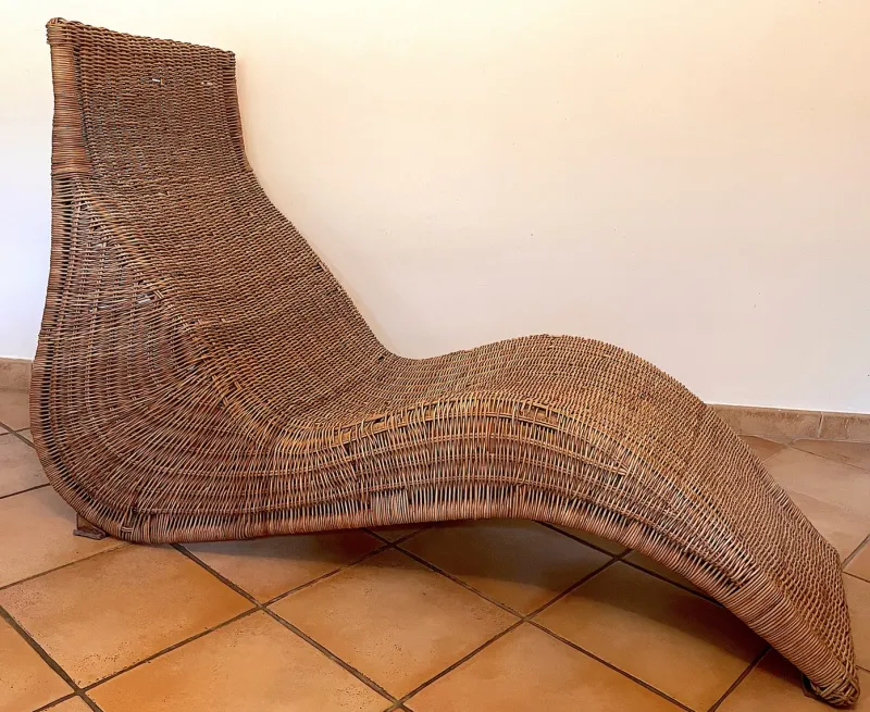 Pamono Karlskrona Wicker Chaise Lounge by Carl Öjerstam for Ikea, 1990s> Daybeds & Chaises Lounges