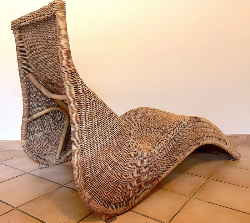 Pamono Karlskrona Wicker Chaise Lounge by Carl Öjerstam for Ikea, 1990s> Daybeds & Chaises Lounges