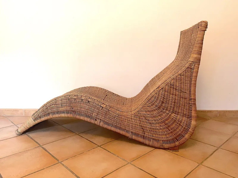 Pamono Karlskrona Wicker Chaise Lounge by Carl Öjerstam for Ikea, 1990s> Daybeds & Chaises Lounges