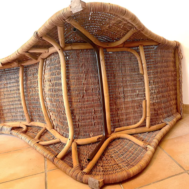 Pamono Karlskrona Wicker Chaise Lounge by Carl Öjerstam for Ikea, 1990s> Daybeds & Chaises Lounges