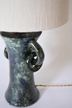 Discount Pamono Kasaï Blue and Green Handles Ceramic Lamp by Barracuda Interiors