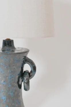 Discount Pamono Kasaï Blue Handles Ceramic Lamp by Barracuda Interiors
