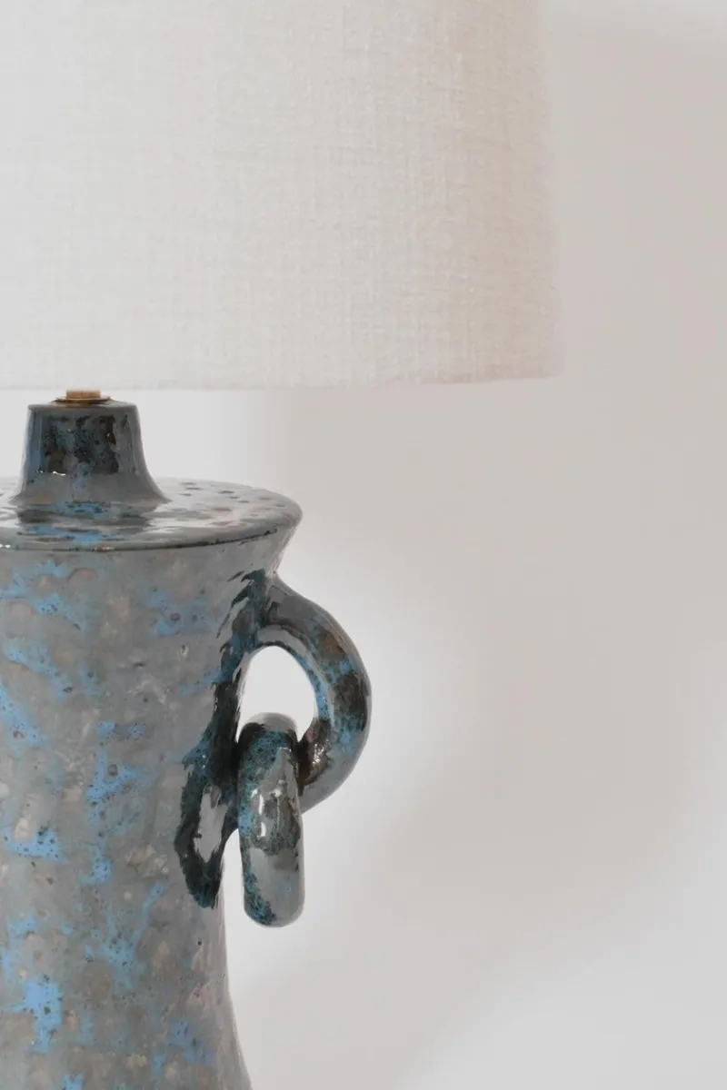 Discount Pamono Kasaï Blue Handles Ceramic Lamp by Barracuda Interiors