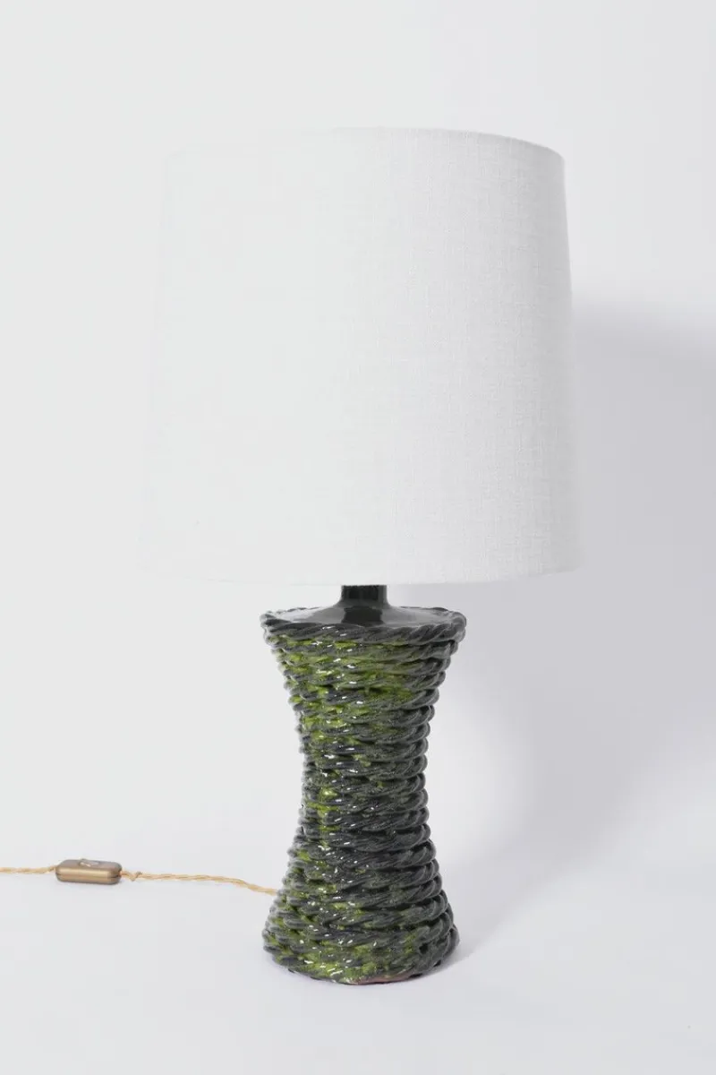 Pamono Kasaï Green Rope Ceramic Lamp by Barracuda Interiors