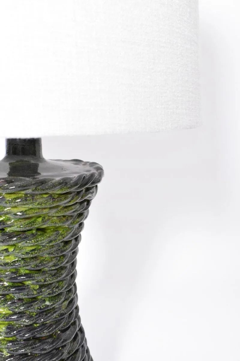 Pamono Kasaï Green Rope Ceramic Lamp by Barracuda Interiors