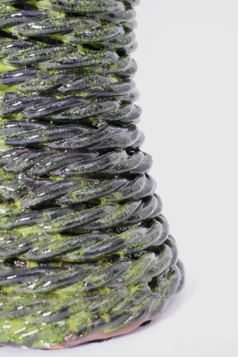 Pamono Kasaï Green Rope Ceramic Lamp by Barracuda Interiors