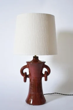 Pamono Kasaï Red Handles Ceramic Lamp by Barracuda Interiors> Table Lamps