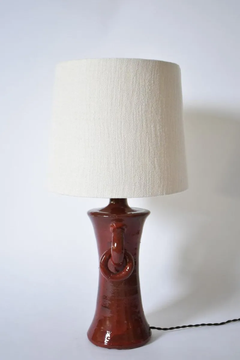 Pamono Kasaï Red Handles Ceramic Lamp by Barracuda Interiors> Table Lamps