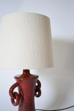 Pamono Kasaï Red Handles Ceramic Lamp by Barracuda Interiors><noscript><img width=