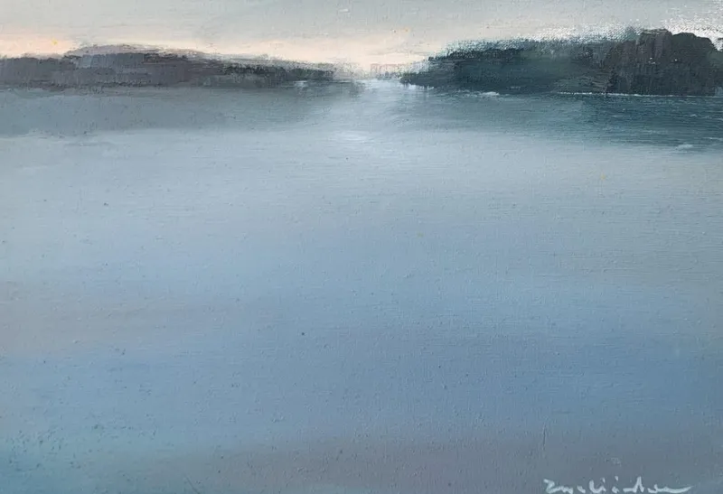 Pamono Katarzyna Zwolinska, Great Blue, Mixed Media Painting, 2018> Painting