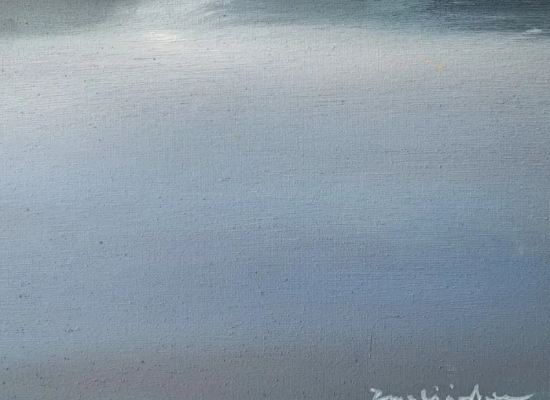 Pamono Katarzyna Zwolinska, Great Blue, Mixed Media Painting, 2018> Painting