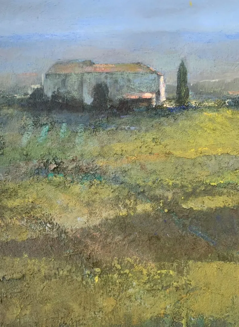 New Pamono Katarzyna Zwolinska, Italian Landscape, Mixed Media Painting, 2018