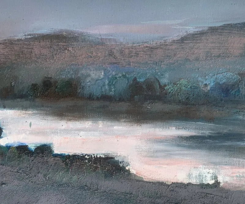 Pamono Katarzyna Zwolinska, Landscape, Mixed Media Painting, 2019> Painting