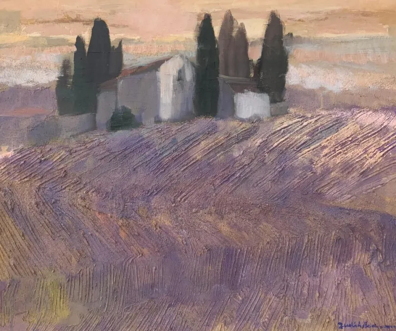 Pamono Katarzyna Zwolinska, Tuscany, Mixed Media Painting, 2018> Painting