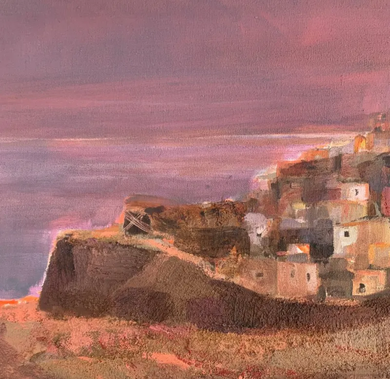 Pamono Katarzyna Zwolinska, Tuscany at Sunset, Mixed Media Painting, 2011> Painting