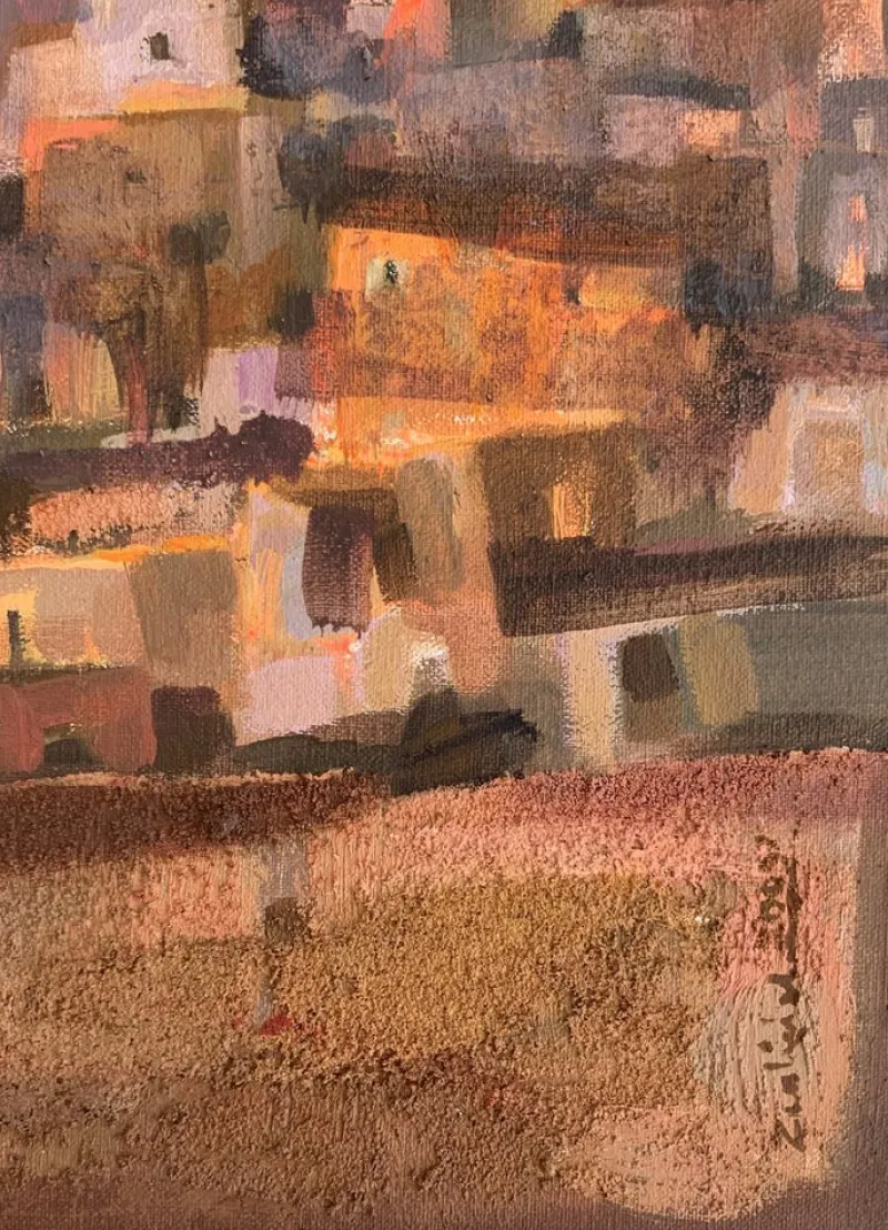 Pamono Katarzyna Zwolinska, Tuscany at Sunset, Mixed Media Painting, 2011> Painting
